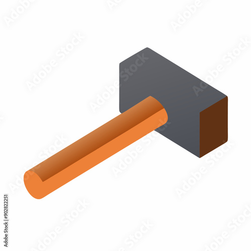 Isometric hammer panel on a isolated white background (3)