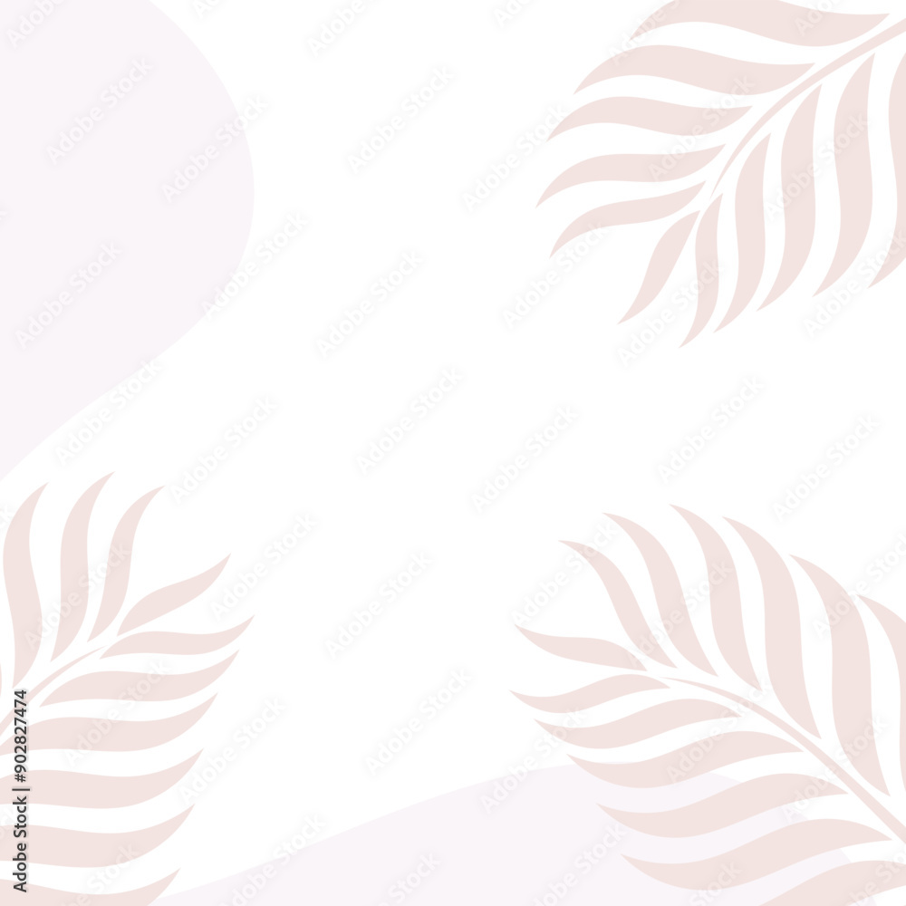Soft pastel background with plant elements. Greeting card frame design. Vector illustration. Soft pastel background with plant elements. Greeting card frame design. Vector illustration.