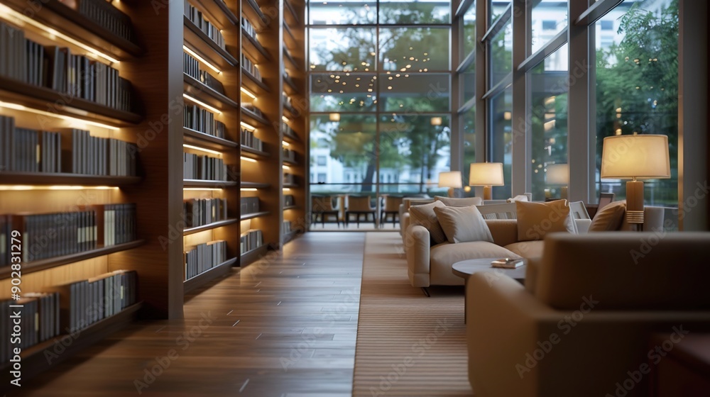 Tranquil Hotel Library: Cozy Reading Nooks, Bookshelves, Soft Lighting for Book Lovers' Retreat Tranquil Hotel Library: Cozy Reading Nooks, Bookshelves, Soft Lighting for Book Lovers' Retreat
