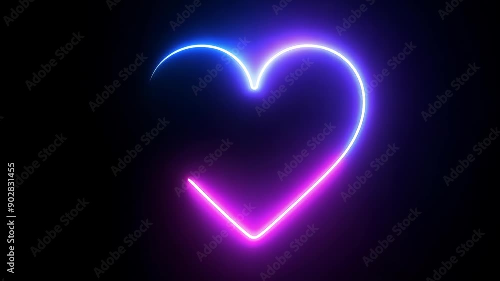 Neon heart shape in blue and pink Neon heart shape in blue and pink