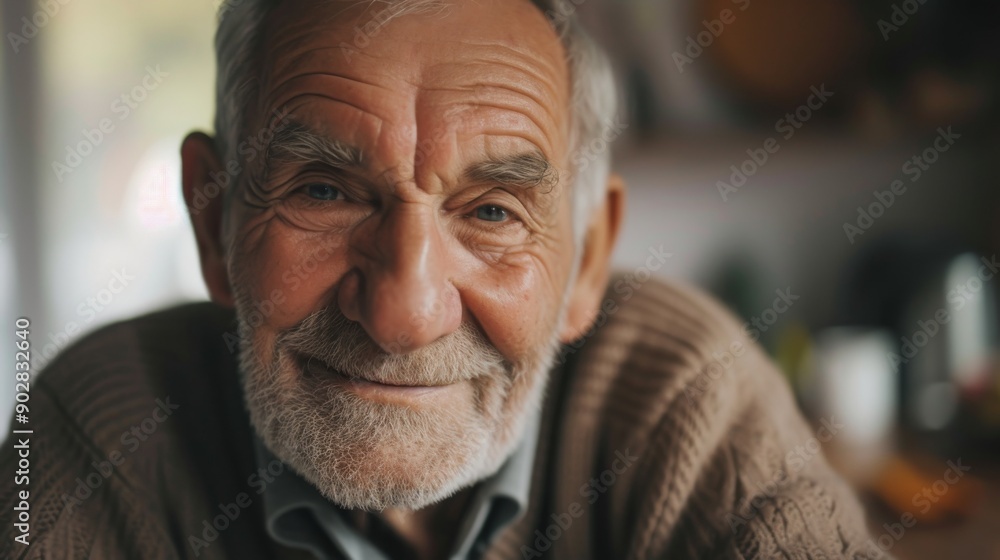 An elderly man with a gentle smile An elderly man with a gentle smile