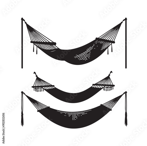 Hammock icon set vector illustration