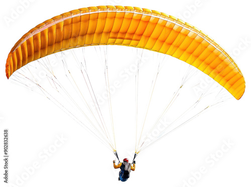 PNG Flying on Beautiful yellow paraglider paragliding parachute recreation.