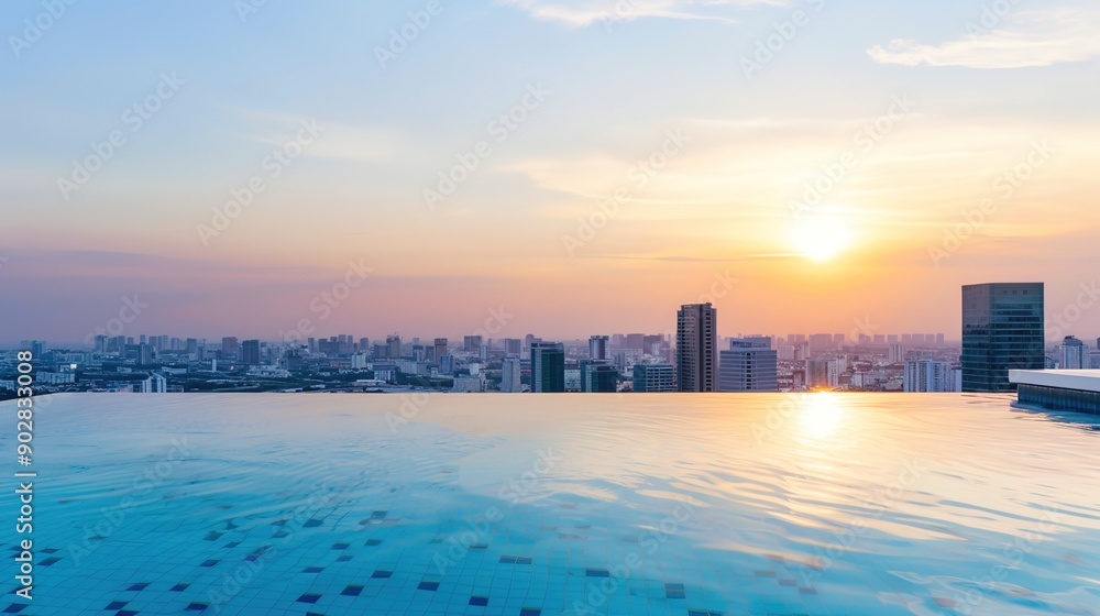 Serene Sunset Oasis - Rooftop Infinity Pool with City Skyline View Serene Sunset Oasis - Rooftop Infinity Pool with City Skyline View