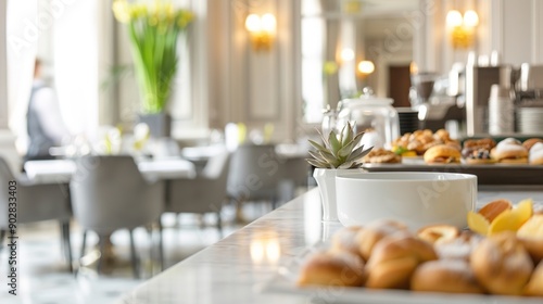 Lavish Gourmet Breakfast Buffet Experience in a Luxurious Hotel Dining Room