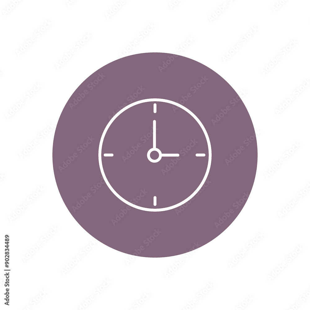 Flat illustration. Clock icon. Colored round icon on isolated on white background. Perfect for your creative idea. Flat illustration. Clock icon. Colored round icon on isolated on white background. Perfect for your creative idea.