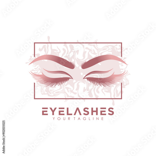 Eyelashes logo design vector icon with premium concept