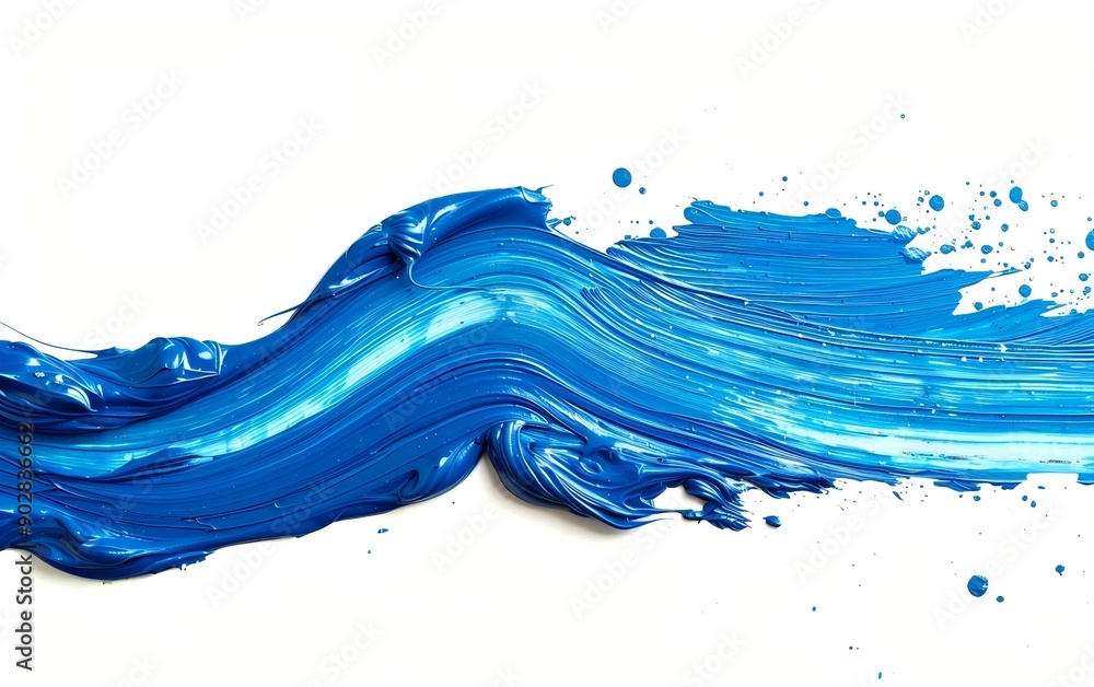 Creativity and Artistic Expression through a Blue Paint Stroke on a White Background Creativity and Artistic Expression through a Blue Paint Stroke on a White Background