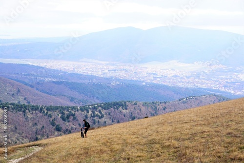 person in the mountains