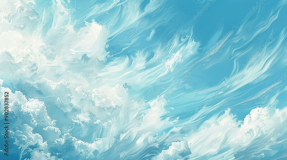 A cloudy blue background with light, feathery clouds stretching across the sky, creating a tranquil and airy scene. A cloudy blue background with light, feathery clouds stretching across the sky, creating a tranquil and airy scene.