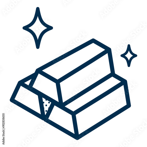 金塊のシンプルなアイコンイラスト