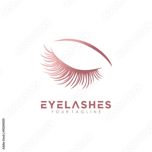 Eyelashes logo design vector icon with premium concept