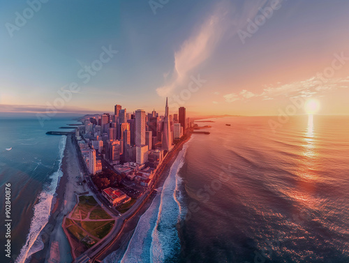 Golden Hour Coastal City