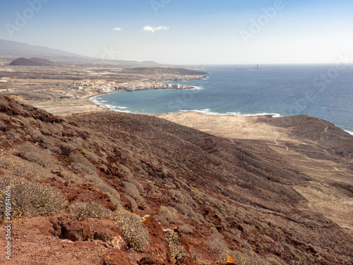 Playa del Médano from the Montana Roja hill,Tenerife, Spain