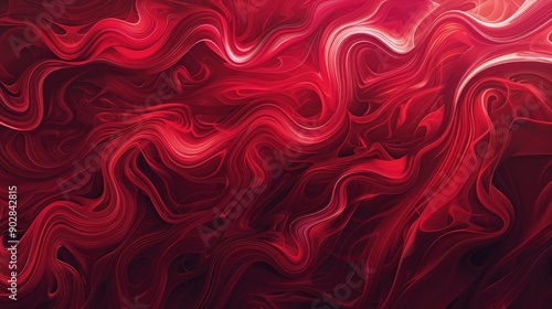 A red background with abstract, swirling patterns in varying shades of red, creating a dynamic and energetic feel.