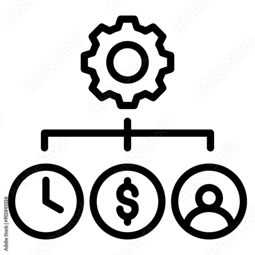 Resource Allocation Icon Element For Design