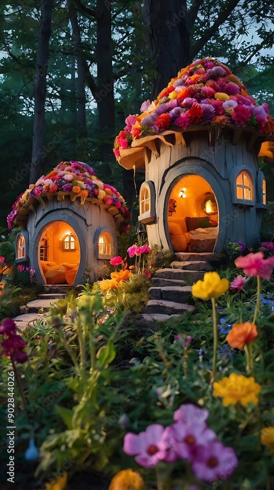 Fototapeta premium house with flowers