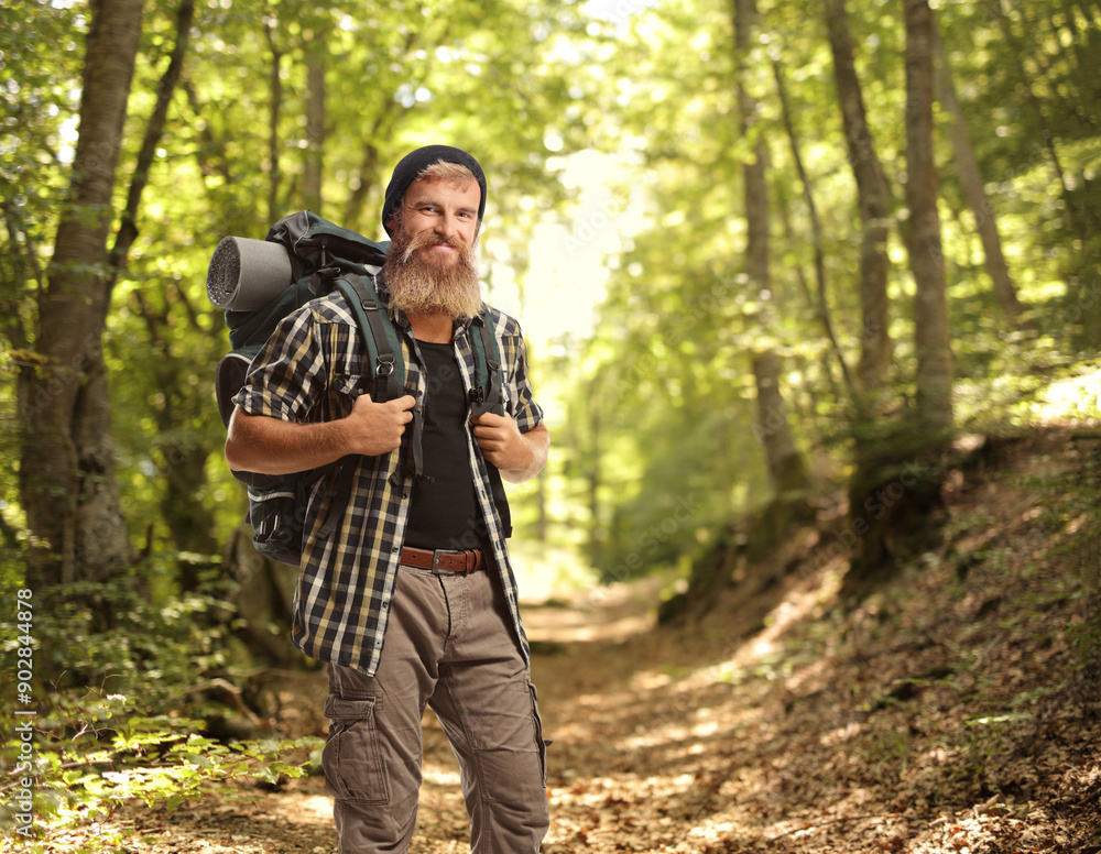 Mountain climber with a backpack Mountain climber with a backpack