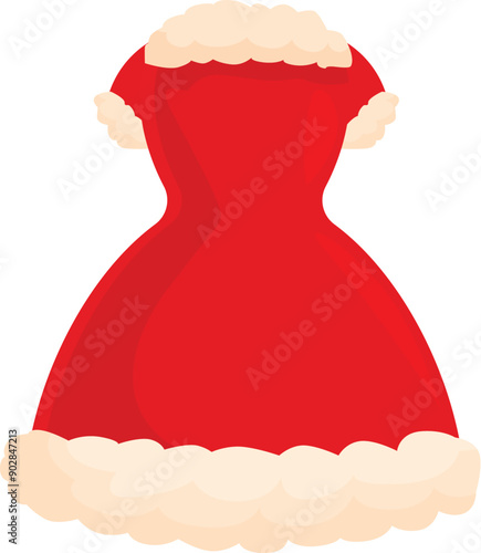 Red christmas dress with white fur trim is a festive and stylish choice for the holiday season