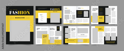 Fashion magazine layout travel magazine template