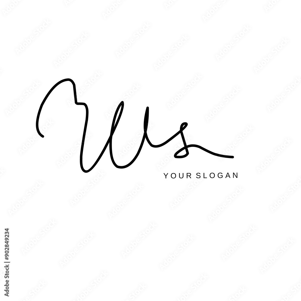 Fototapeta premium Ws Initial signature logo vector design