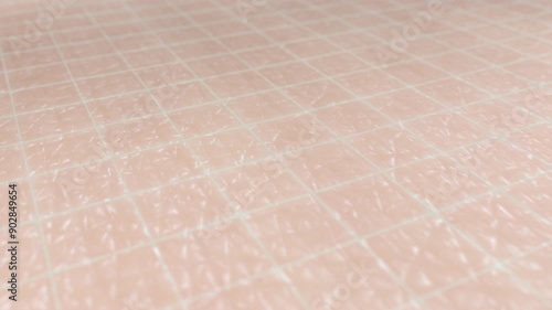 Skin wrinkle reduction. 3D rendering of a human skin surface before and after anti-wrinkle therapy. Restoring collagen fiber production and regenerating the layers of the skin tissue