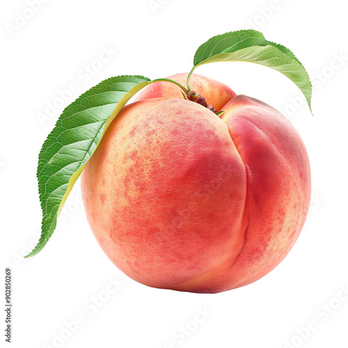 Fresh Peach isolated on transparent or white background 
 photo