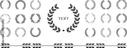 Laurel Wreath Vector Set. Collection of Foliate Award Wreaths for Cinema Festivals etc