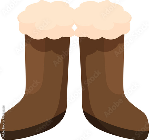 Brown winter boots protecting from cold weather, perfect for snowy landscapes and outdoor adventures