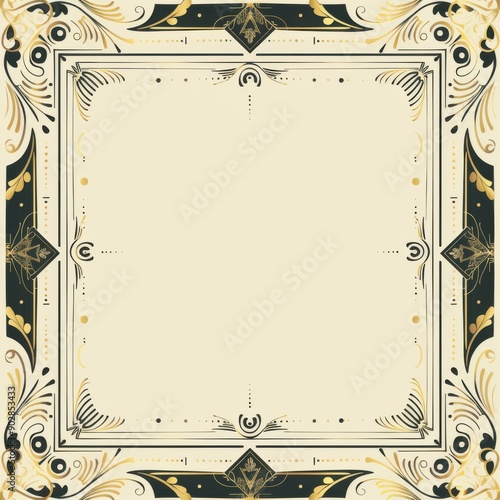 A simple decorative border design with elegant geometric patterns in the corners.