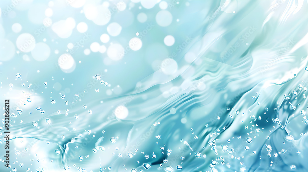 Translucent shades of blue blend seamlessly as bubbles float in an abstract depiction of water, creating a fresh and soothing visual experience in a serene aquatic environment Translucent shades of blue blend seamlessly as bubbles float in an abstract depiction of water, creating a fresh and soothing visual experience in a serene aquatic environment
