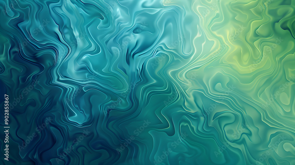 Colors blend seamlessly in this abstract image, featuring swirling patterns in shades of blue and green, creating a tranquil and fluid visual experience with a sense of movement Colors blend seamlessly in this abstract image, featuring swirling patterns in shades of blue and green, creating a tranquil and fluid visual experience with a sense of movement