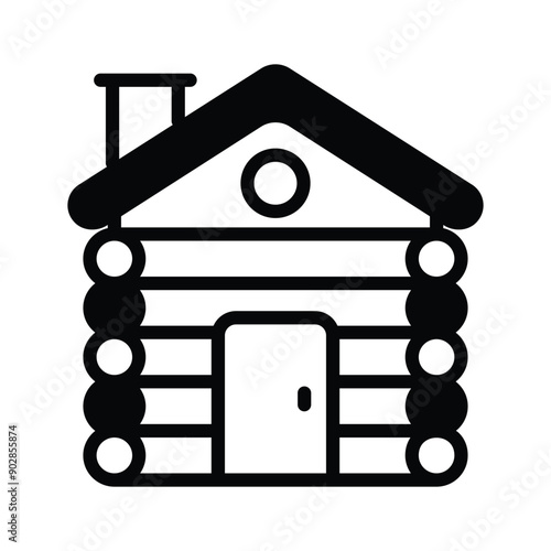 Embrace rustic charm with our Log Cabin Vector Icon! Perfectly designed for adventure lovers