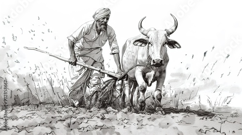 KISAN DIWAS- VECTOR ILLUSTRATION OF KISAN DIWAS.art work photo