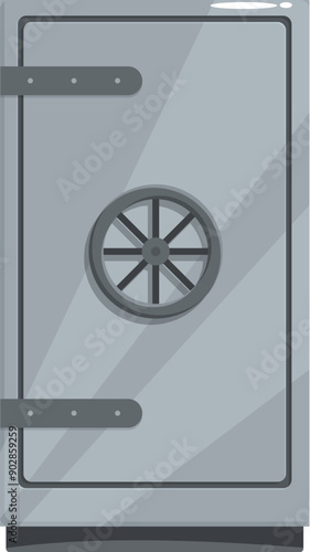 Big safe door with combination lock protecting valuables