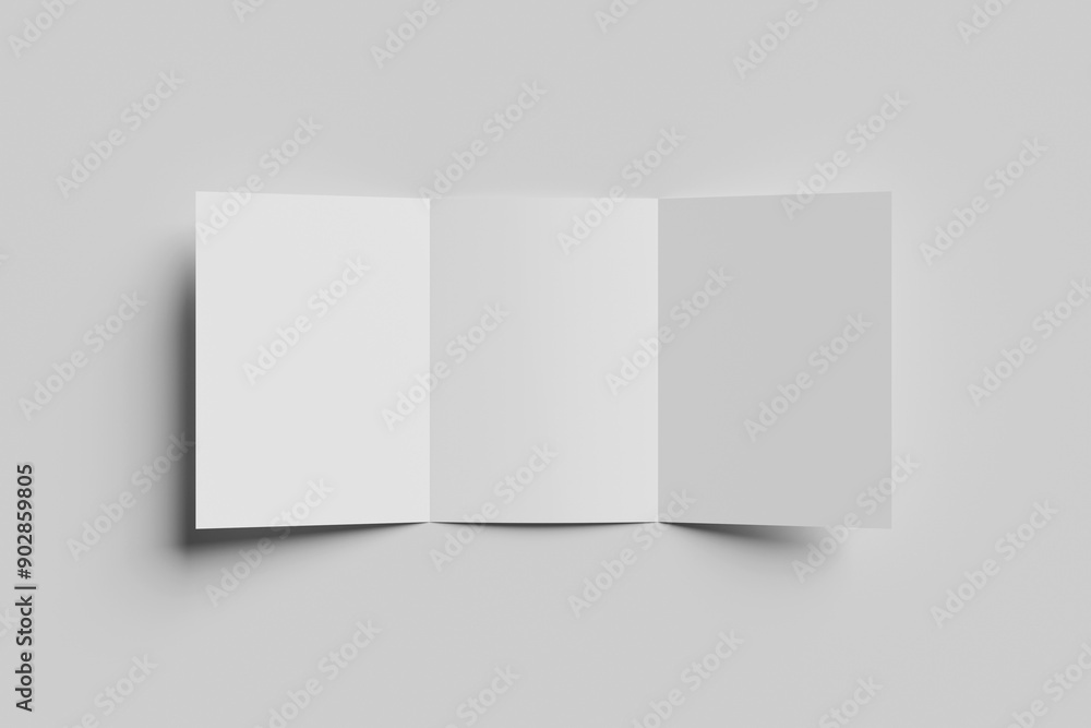 Realistic blank white A4 tri-fold brochure for mockup. Paper illustration. Realistic blank white A4 tri-fold brochure for mockup. Paper illustration.