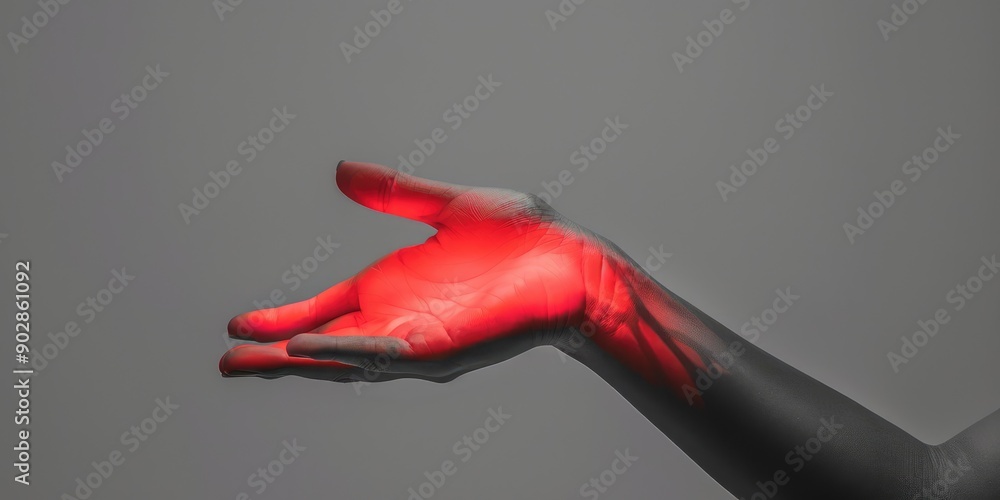 Young women's hands suffer from wrist pain. AI generation. Young women's hands suffer from wrist pain. AI generation.