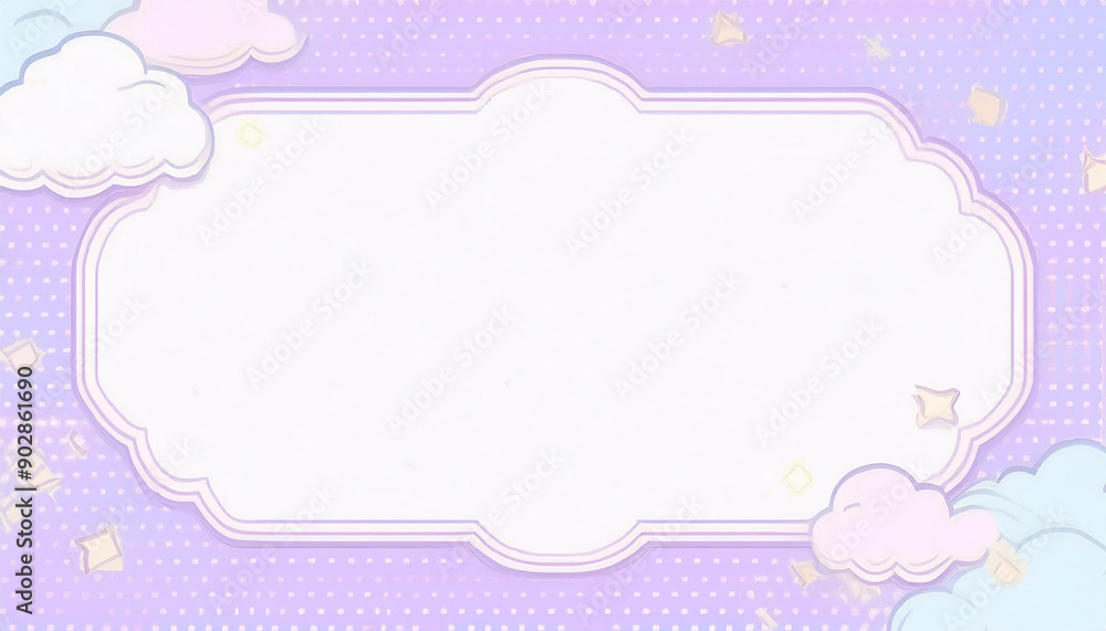 Dream cute frame background with stars and clouds Dream cute frame background with stars and clouds