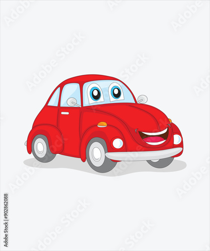 Cartoon car with white background, model car, Digital drawing, Victor at illustration.