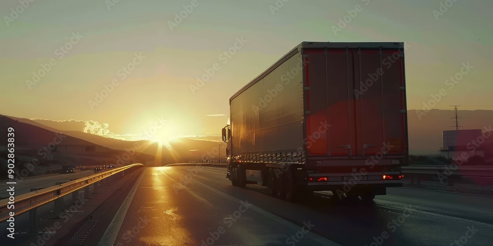 Gasoline, gas or other fuel, oil trailer, highway truck. AI generation. Gasoline, gas or other fuel, oil trailer, highway truck. AI generation.
