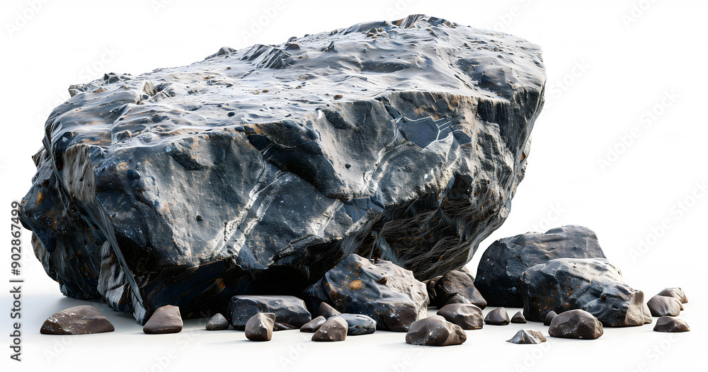 Assorted Collection of Raw Natural Flint Stones in Various Sizes and Colors on a White Background Assorted Collection of Raw Natural Flint Stones in Various Sizes and Colors on a White Background