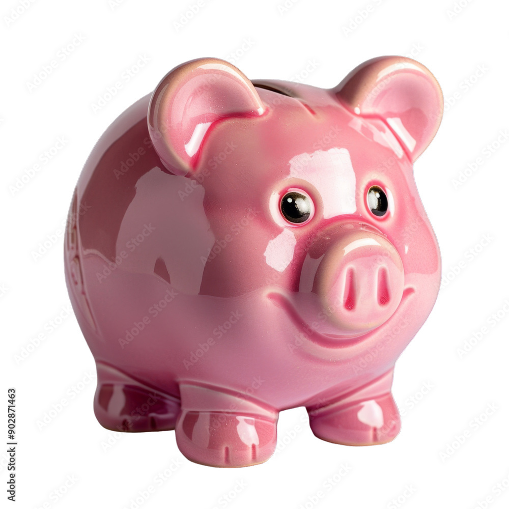 Pink piggy bank isolated on transparent background, png Pink piggy bank isolated on transparent background, png