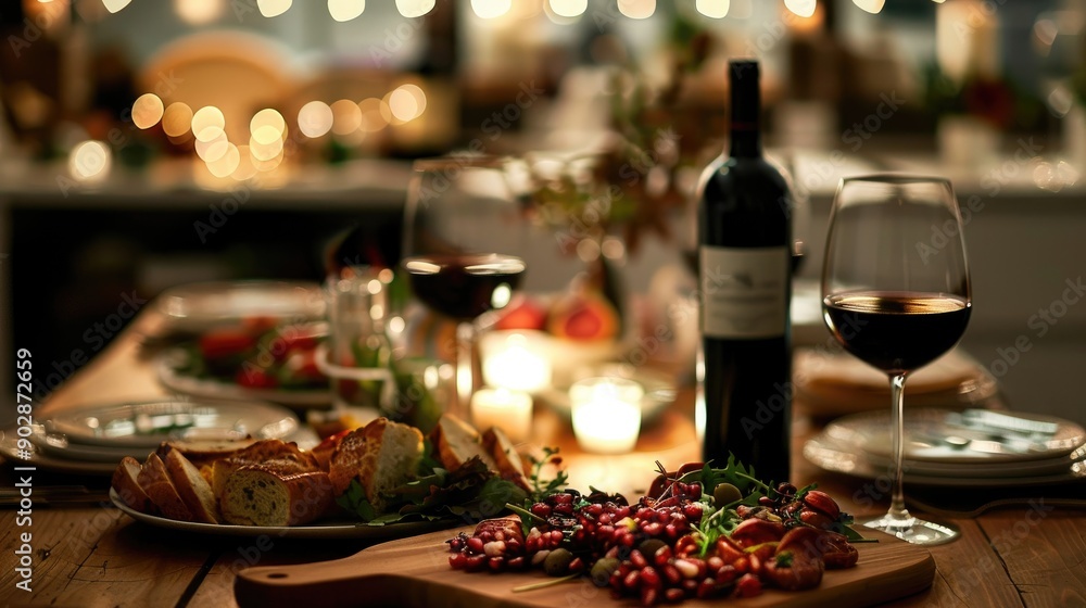 Stunning table with tasty wine Stunning table with tasty wine