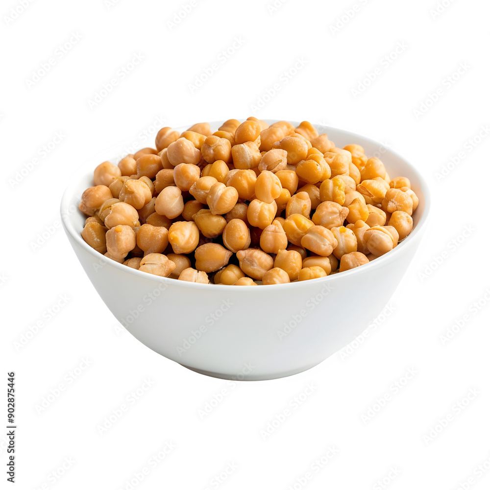 Freshly cooked chickpeas in a white bowl, perfect for food-related projects, isolated on a transparent background Freshly cooked chickpeas in a white bowl, perfect for food-related projects, isolated on a transparent background