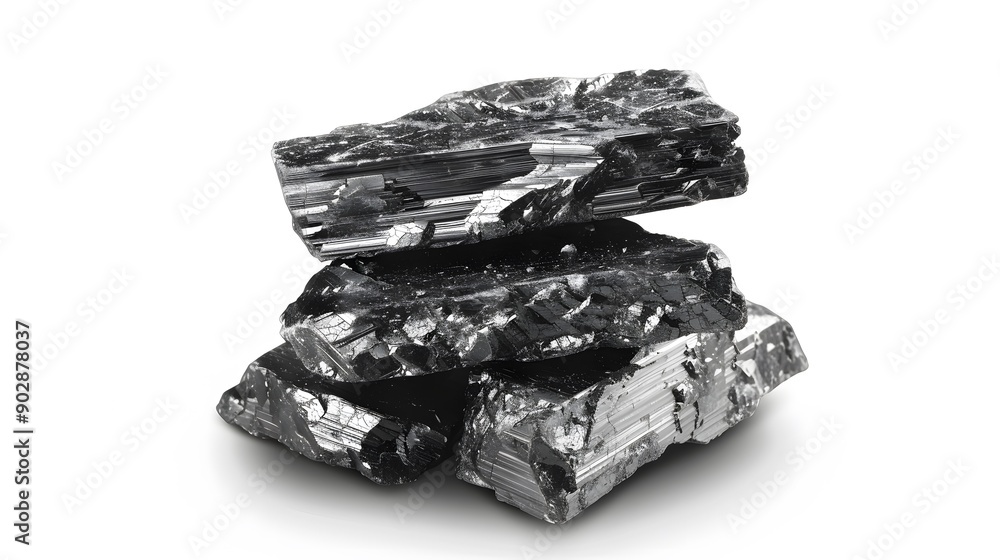 Black coal element on white background Black coal element on white background