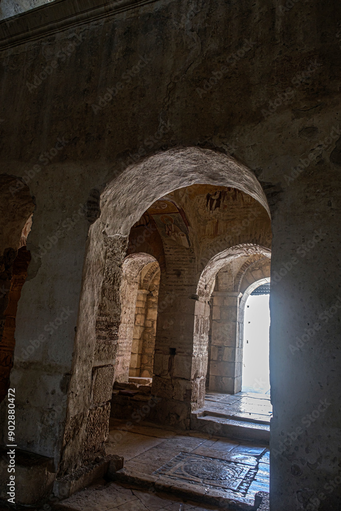 Architectural elements of the 8th century basilica in the Church of St. Nicholas the Wonderworker in Demre, Turkey Architectural elements of the 8th century basilica in the Church of St. Nicholas the Wonderworker in Demre, Turkey