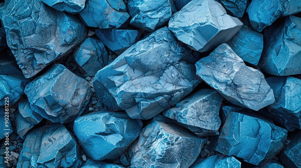Geometric blue stones and rocks creating a minimalist background, ideal for a sleek and modern look Geometric blue stones and rocks creating a minimalist background, ideal for a sleek and modern look