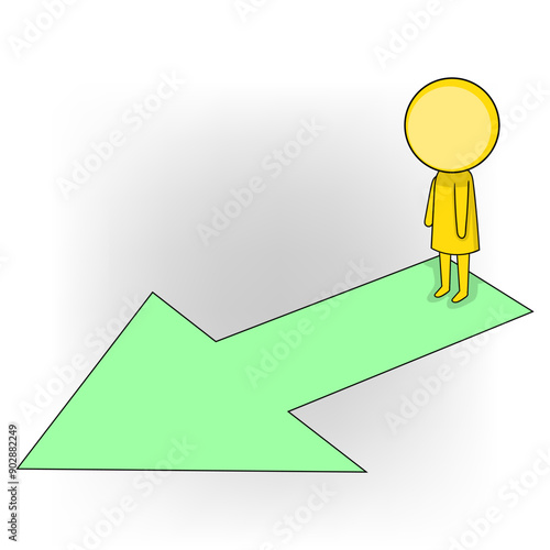 human is standing in front of the direction sign