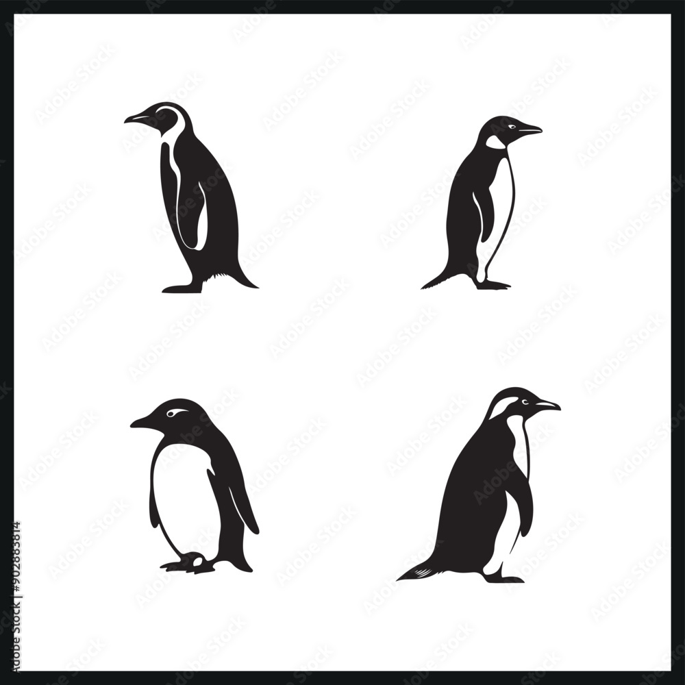 Penguin vector silhouette illustration black Penguin vector silhouette illustration black