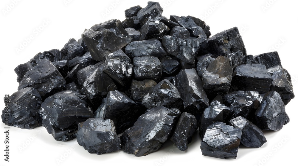 Black coal element on white background Black coal element on white background
